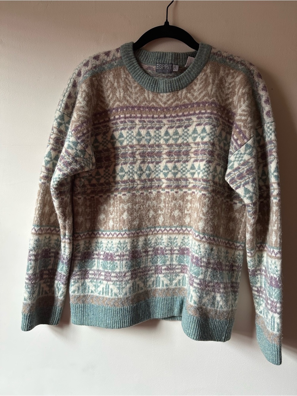 Vintage 90s Esprit Sport Lambswool Blend Fair Isle Sweater